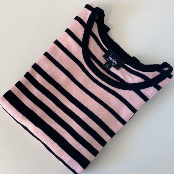 By & By Pink and Black Stripped Sweater - Picture 3 of 5